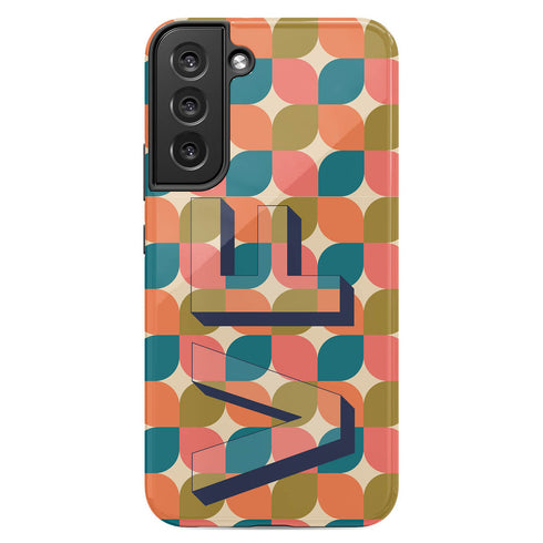 Retro Custom 3D Initials Galaxy Case